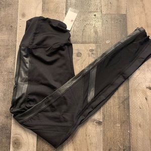 New Black LA Society Oxygen Diagonal Mesh Leggings